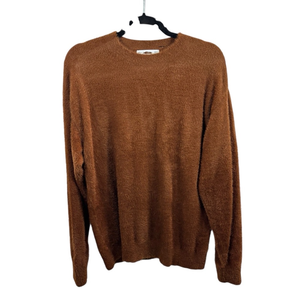 Men’s‎ H&M Fuzzy Brown Crew Neck Sweater Size Medium
